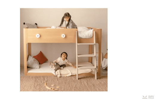 PUPUPULA  Big Eyes Reversible Low Loft Bed