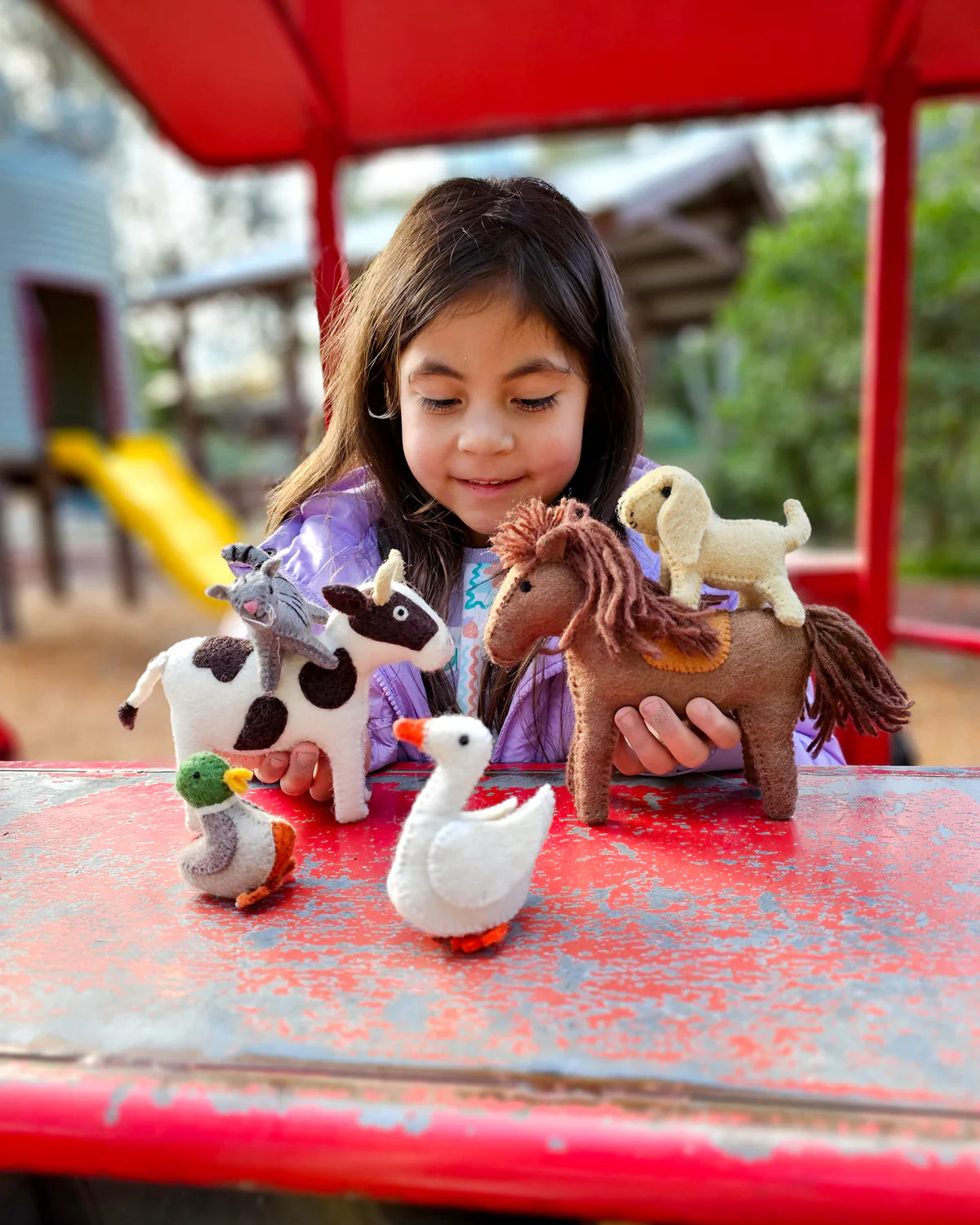 Tara Treasures Felt Farm Animals Toys Set - Set of 10 Toys