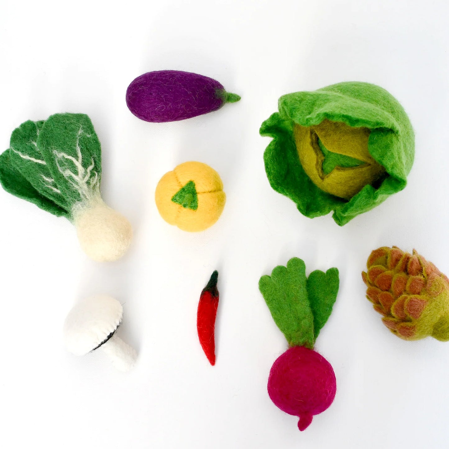 Tara Treasures Felt Food Groups Play Food - Vegetables