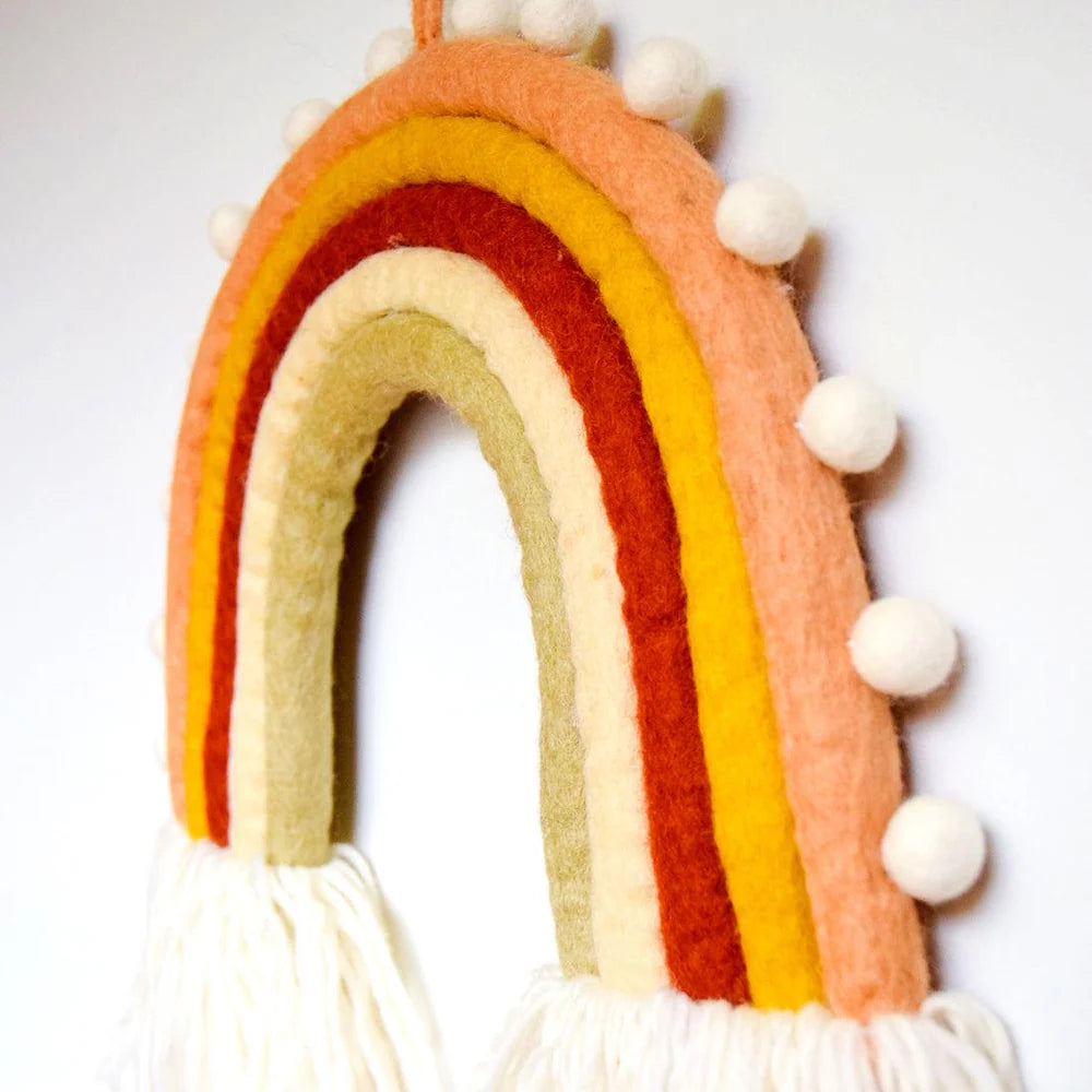 Tara Treasures Rainbow Hanging with Pompoms - Desert