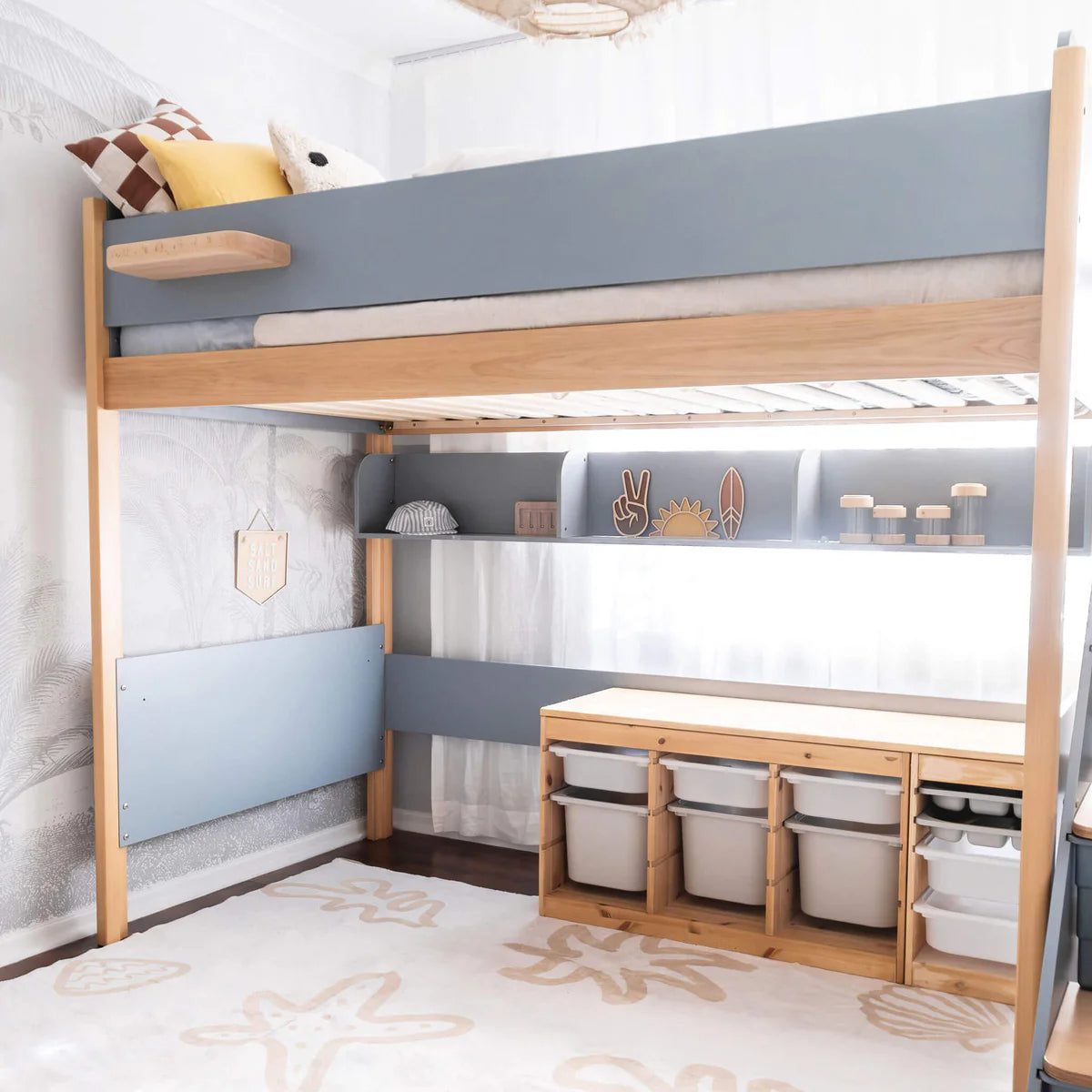 Natty King Single Loft Bed With Storage Staircase