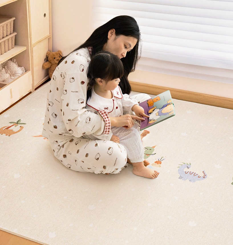 Dinosaur Parade Machine Washable Kids Rug
