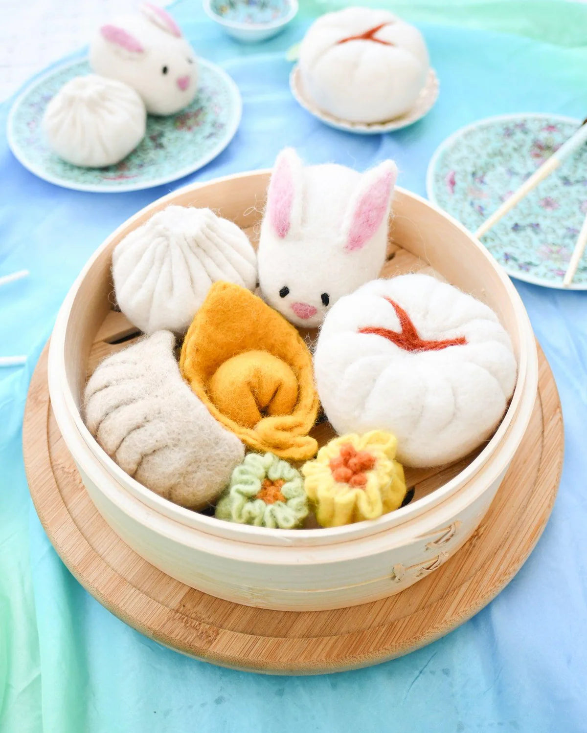 Tara Treasures Felt Dim Sum Yum Cha Play Food Set
