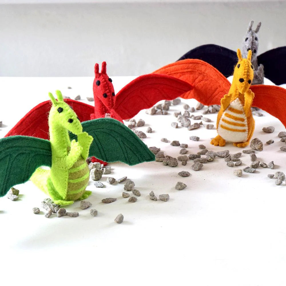 Tara Treasures Felt Dragon Toy - Orange