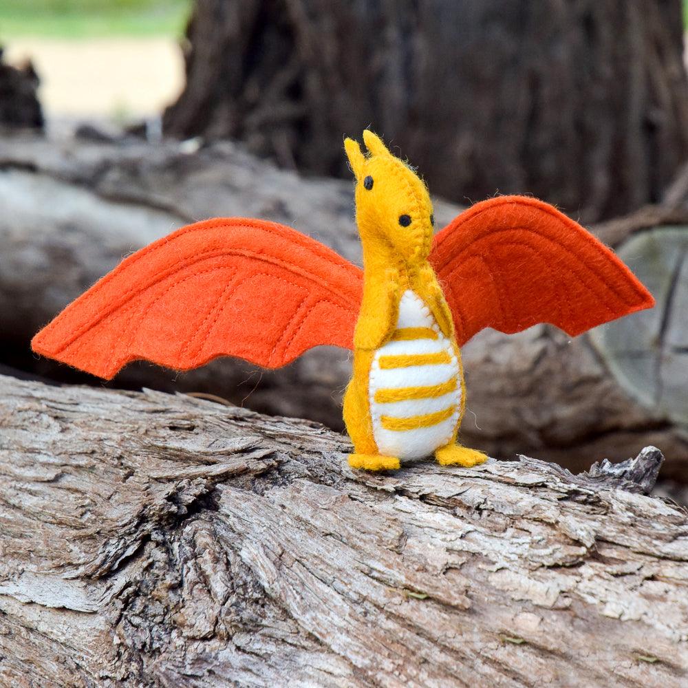 Tara Treasures Felt Dragon Toy - Orange
