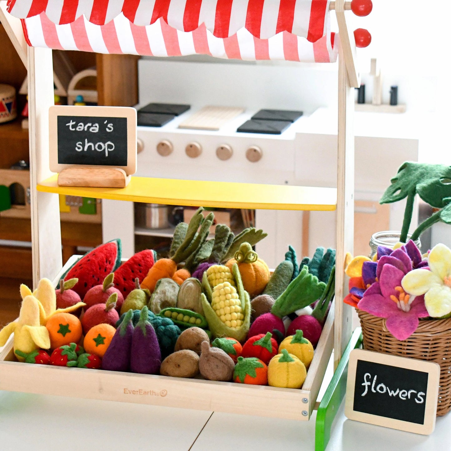 Tara Treasures Felt Vegetables and Fruits Set A - 14 pieces