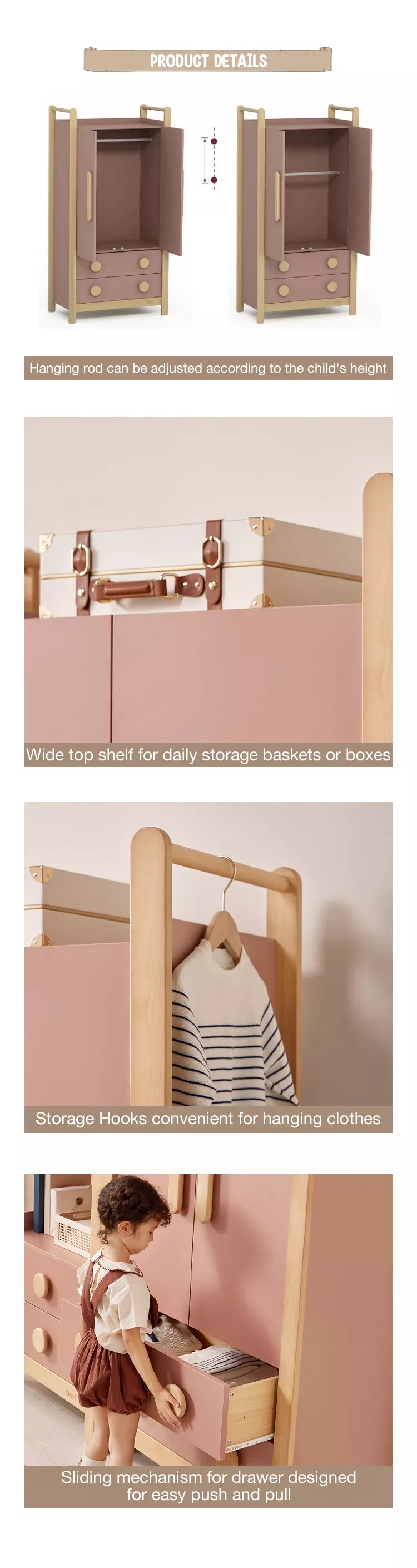 Tidy 2 door wardrobe with 2 drawers