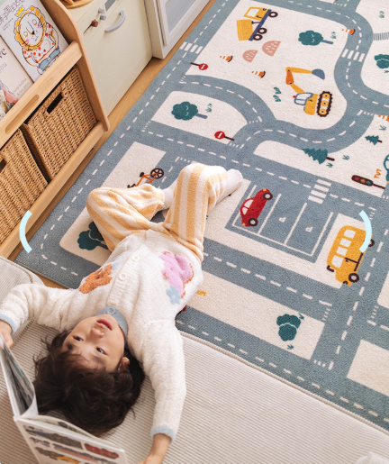 Traffic in the City Machine Washable Rug