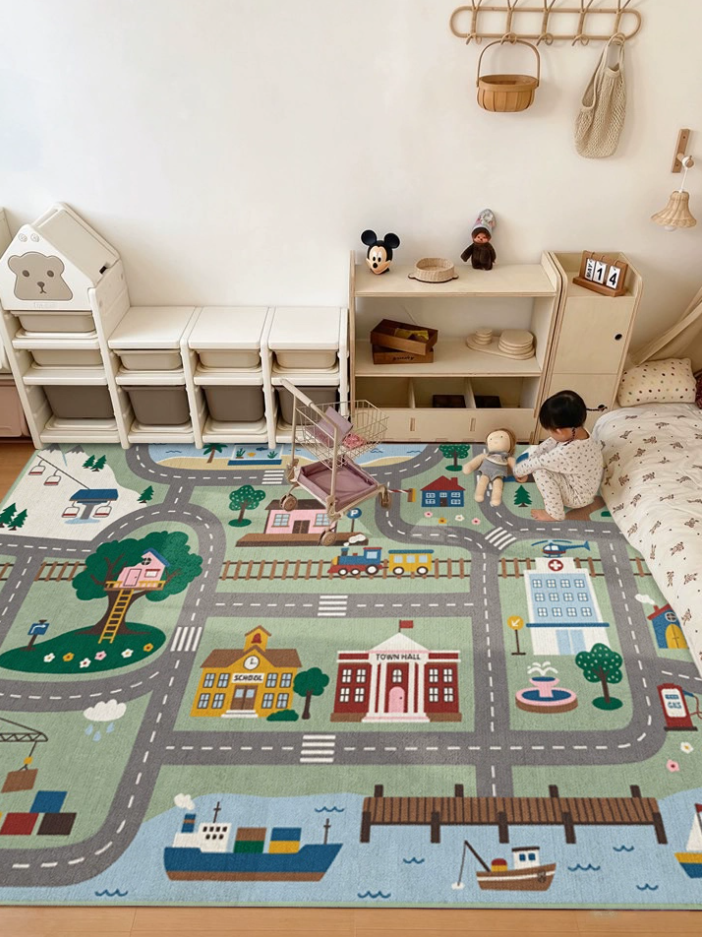 Vroom Paradise Machine Washable Rug