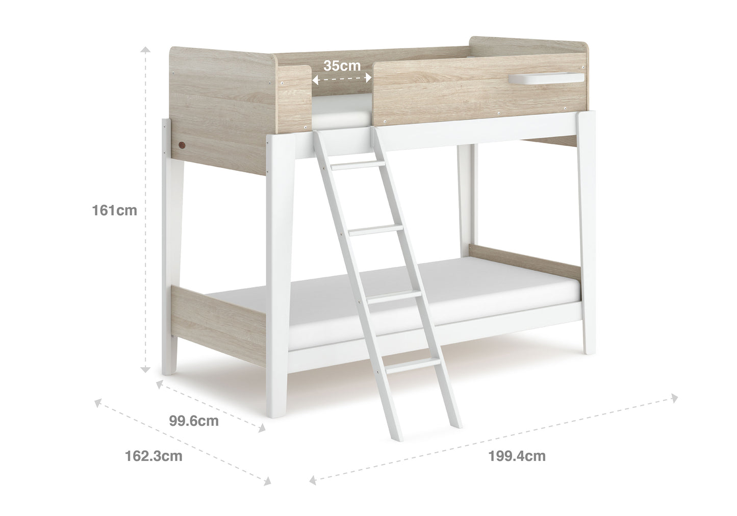 Barley White & Oak, Bunk Bed in KL, Kids Beds, Kids beds frames, kids single bed, space saving kids beds, double-decker bed, kids bunk bed Malaysia