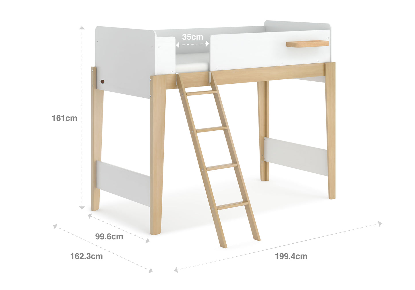 Barley White & Almond, Bunk Bed in KL, Kids Beds, Kids beds frames, kids single bed, space saving kids beds, double-decker bed, kids bunk bed Malaysia