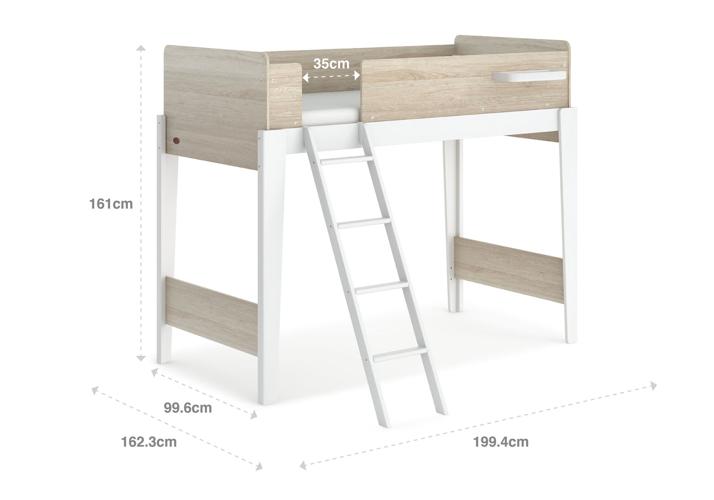 Barley White & Oak, Bunk Bed in KL, Kids Beds, Kids beds frames, kids single bed, space saving kids beds, double-decker bed, kids bunk bed Malaysia