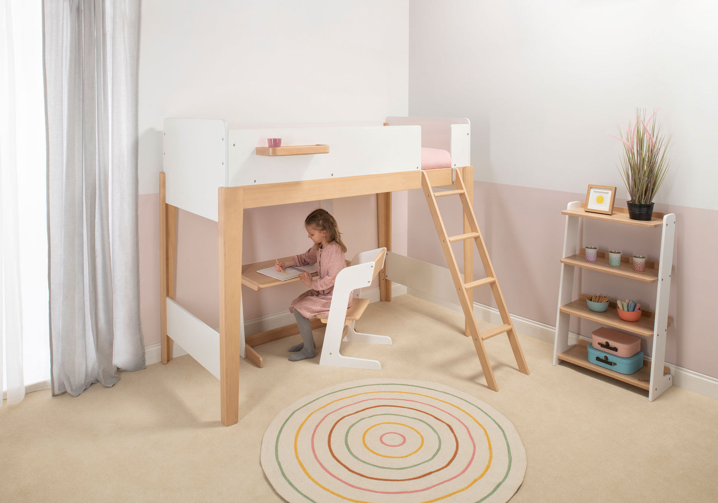 Barley White & Almond, Bunk Bed in KL, Kids Beds, Kids beds frames, kids single bed, space saving kids beds, double-decker bed, kids bunk bed Malaysia