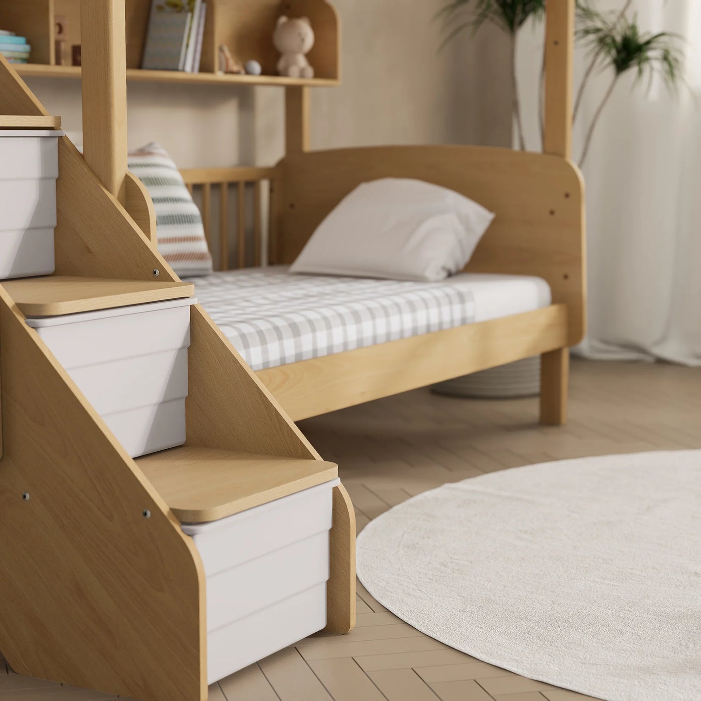 Matilda Single Bunk Bed With Storage Staircase