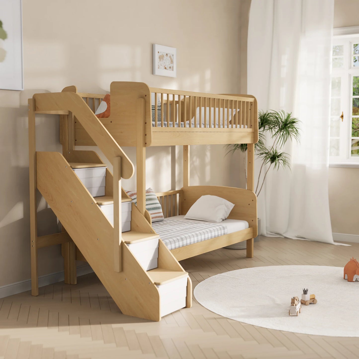 Matilda Single Bunk Bed With Storage Staircase