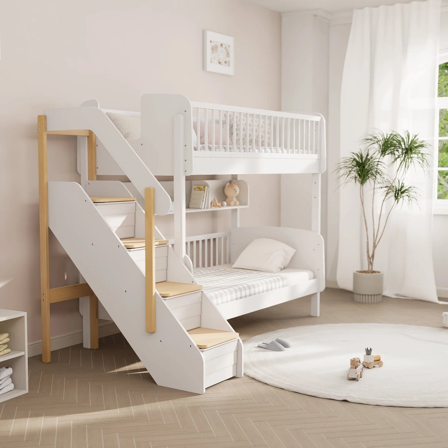 Matilda Single Bunk Bed With Storage Staircase