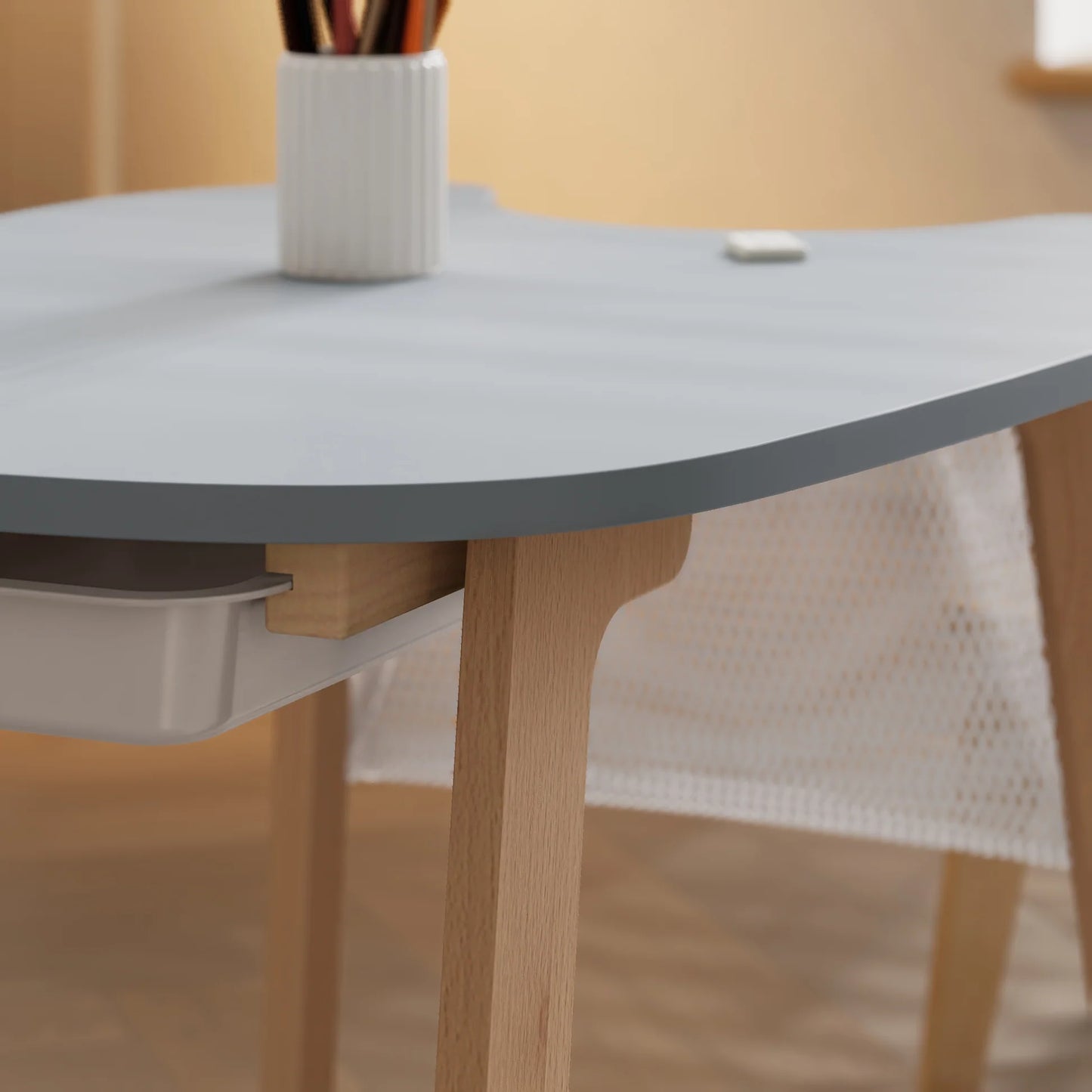 Tidy Play Table for Kids | Round Play Table with Storage Net