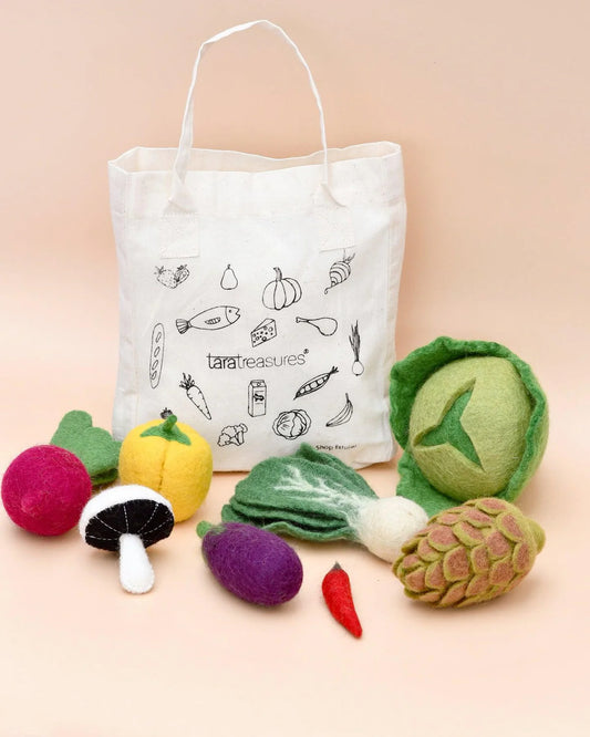 Tara Treasures Felt Food Groups Play Food - Vegetables