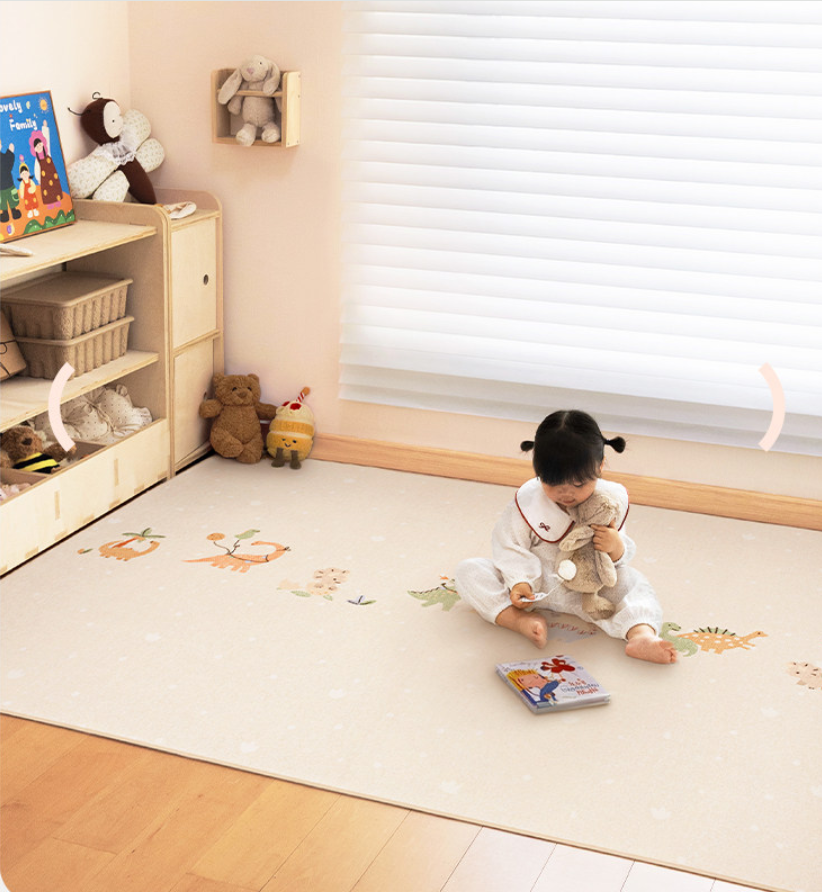Dinosaur Parade Machine Washable Kids Rug