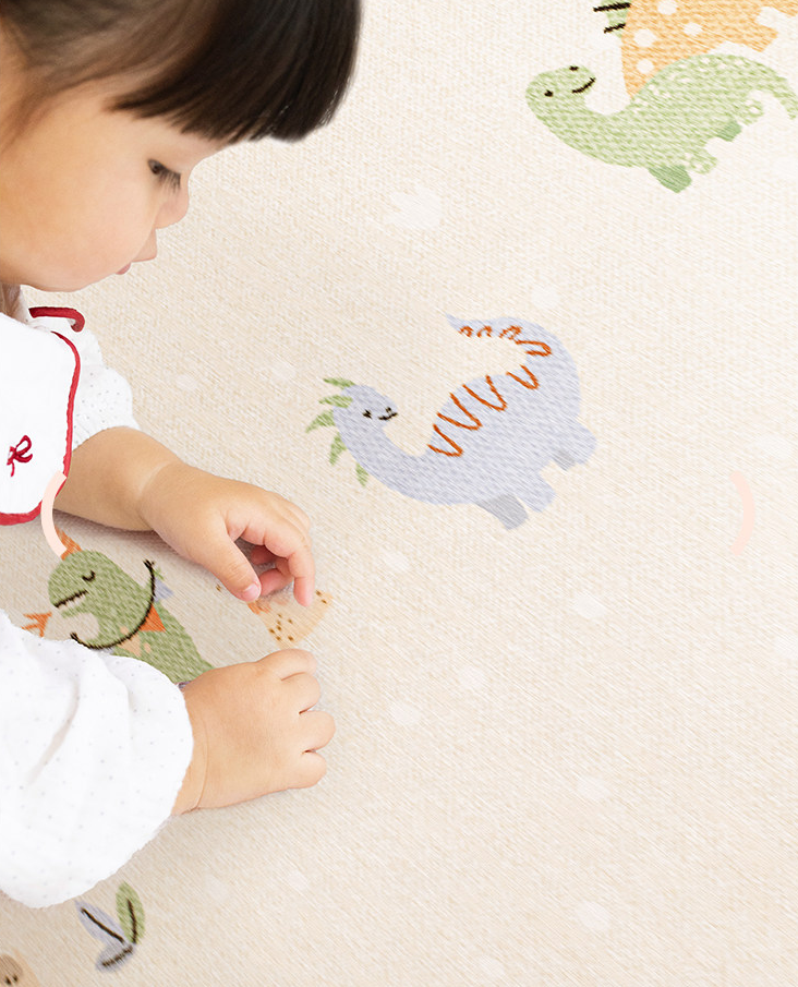 Dinosaur Parade Machine Washable Kids Rug