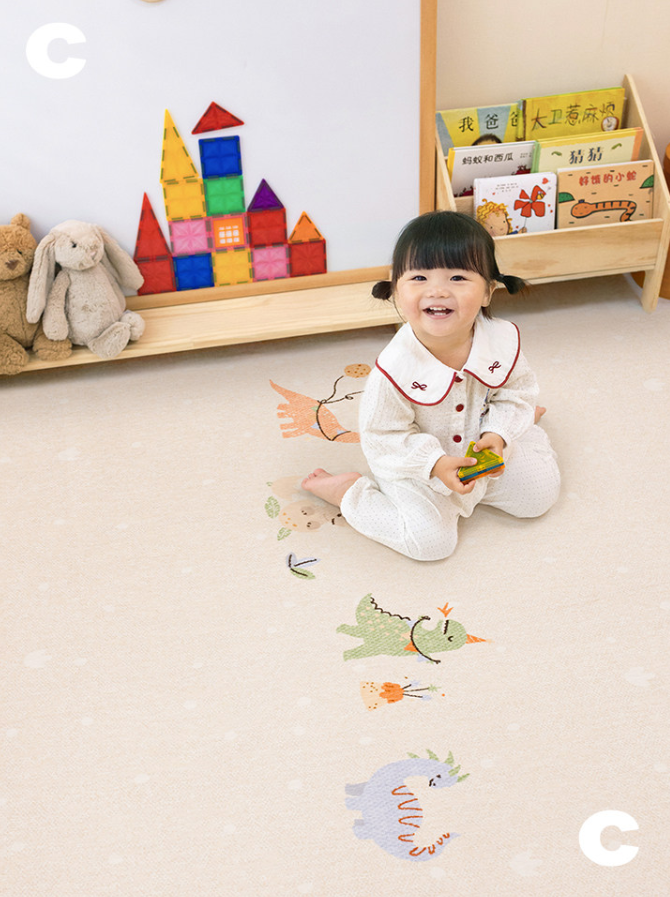 Dinosaur Parade Machine Washable Kids Rug