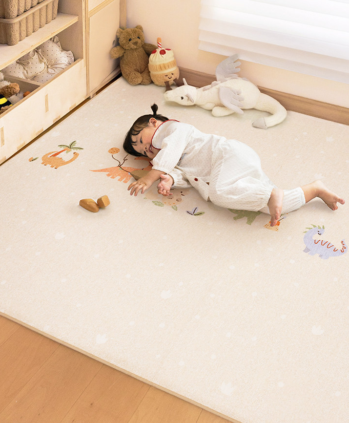 Dinosaur Parade Machine Washable Kids Rug