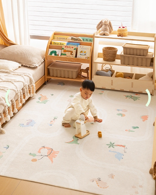 Dino Village Machine Washable Kids Rug