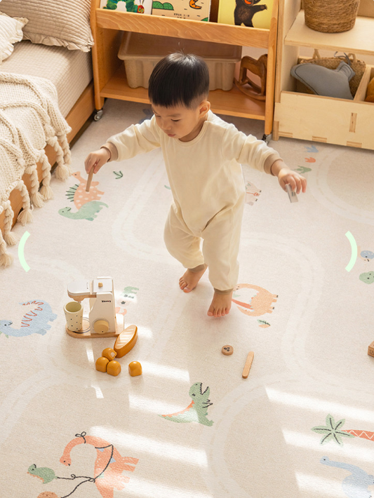 Dino Village Machine Washable Kids Rug