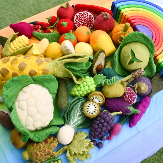 Tara Treasures Felt Vegetables and Fruits Set A - 14 pieces