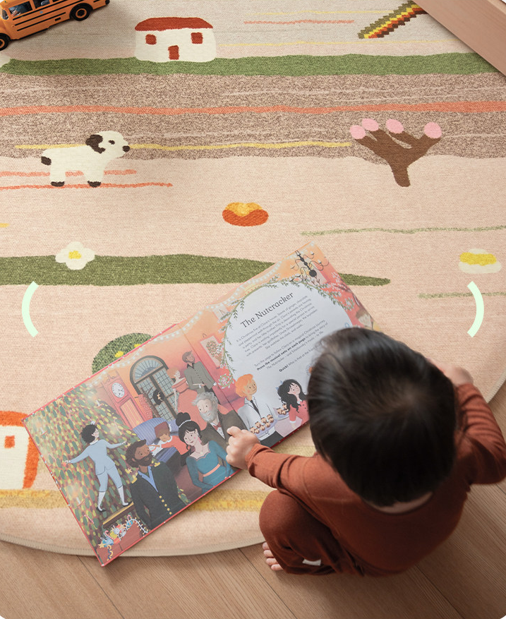 Explorer Paradise - Round Machine Washable Kids Rug