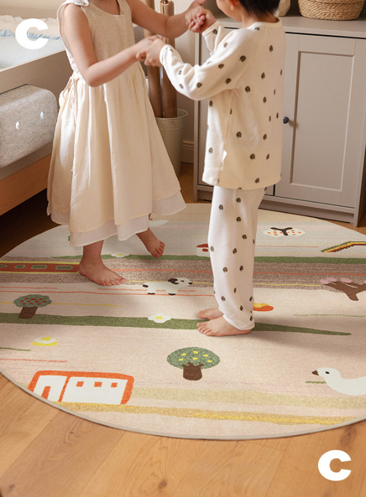 Explorer Paradise - Round Machine Washable Kids Rug