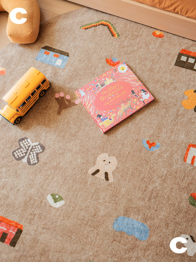 Farmer's Market Machine Washable Kids Rug