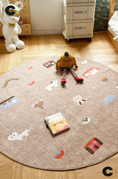 Farmer's Market Machine Washable Kids Rug