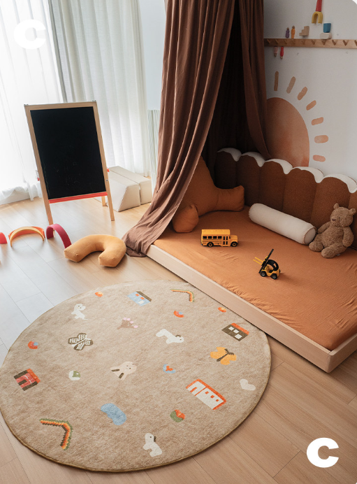 Farmer's Market Machine Washable Kids Rug