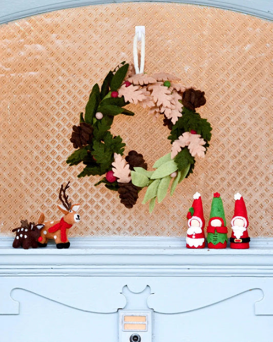 Tara Treasures Felt Rustic Christmas Wreath