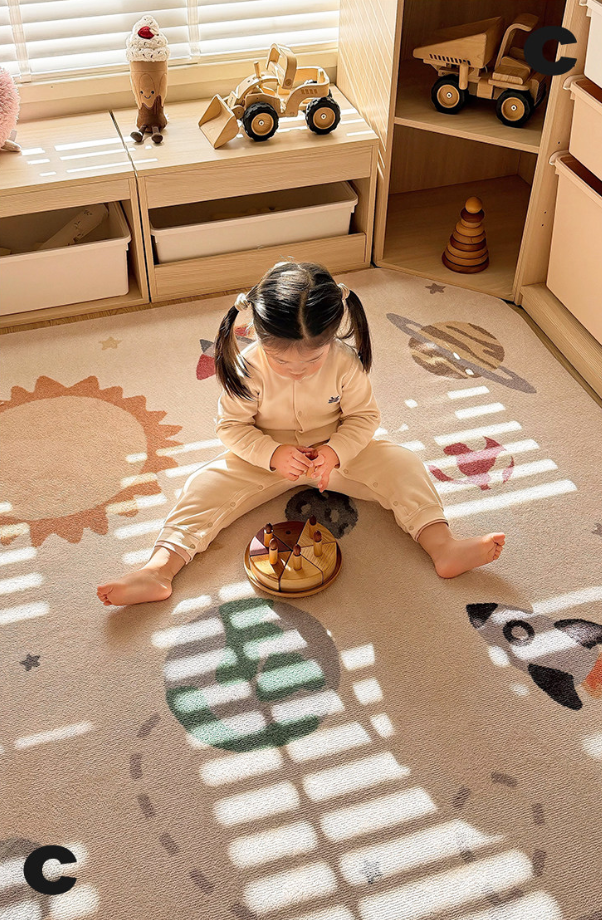 Outer Space Machine Washable Rug