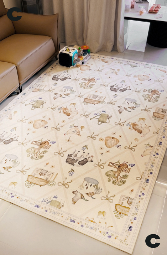 Party in the Farm Machine Washable Rug
