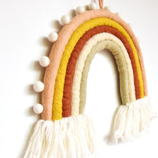 Tara Treasures Rainbow Hanging with Pompoms - Desert