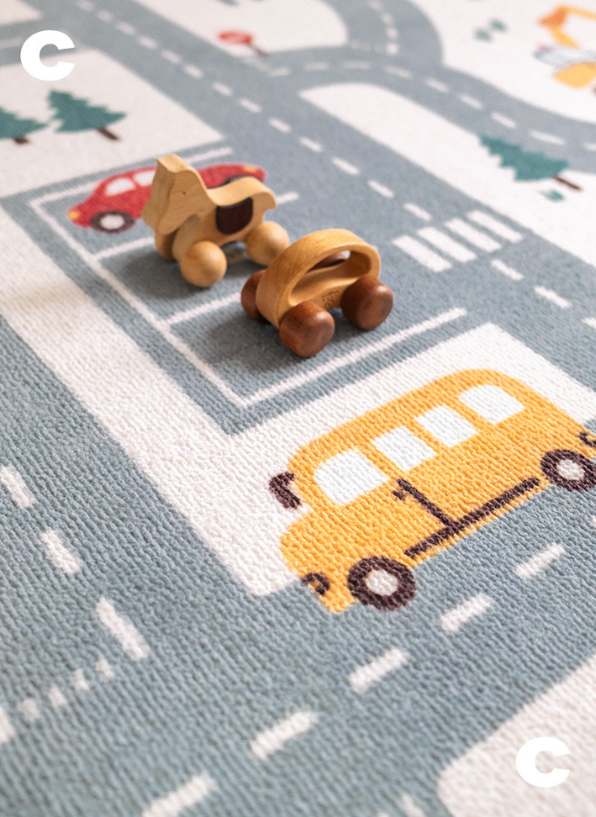 Traffic in the City Machine Washable Rug