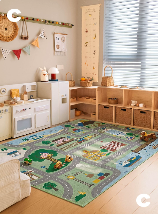 Vroom Paradise Machine Washable Rug
