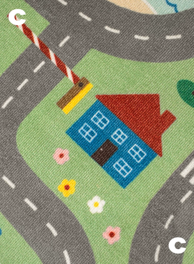 Vroom Paradise Machine Washable Rug