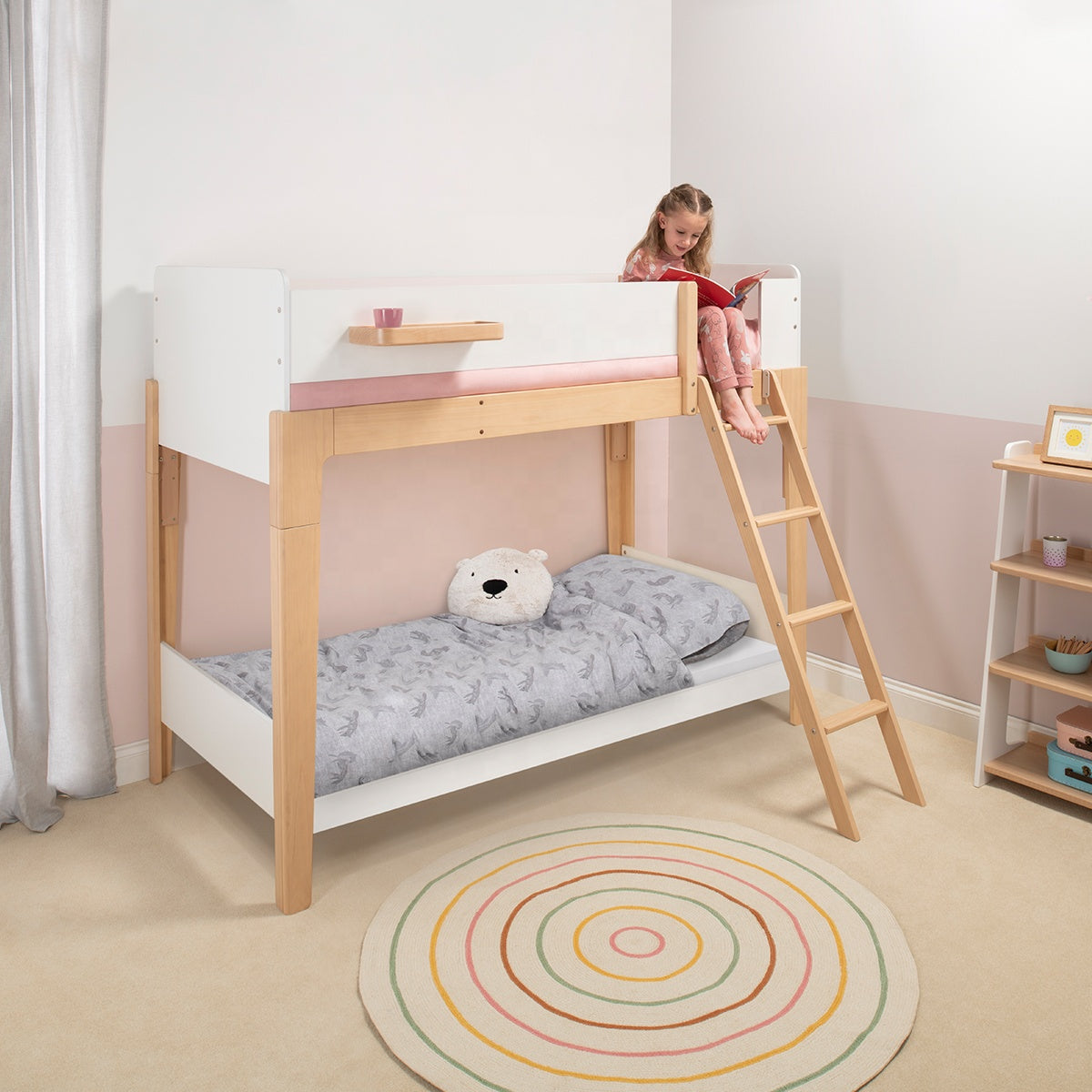 Barley White & Almond, Bunk Bed in KL, Kids Beds, Kids beds frames, kids single bed, space saving kids beds, double-decker bed, kids bunk bed Malaysia
