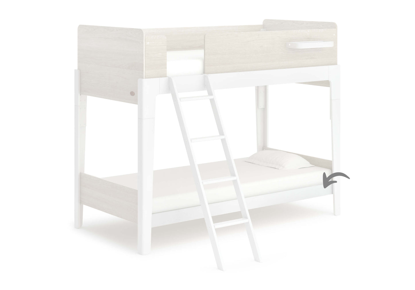 Barley White & Oak, Bunk Bed in KL, Kids Beds, Kids beds frames, kids single bed, space saving kids beds, double-decker bed, kids bunk bed Malaysia