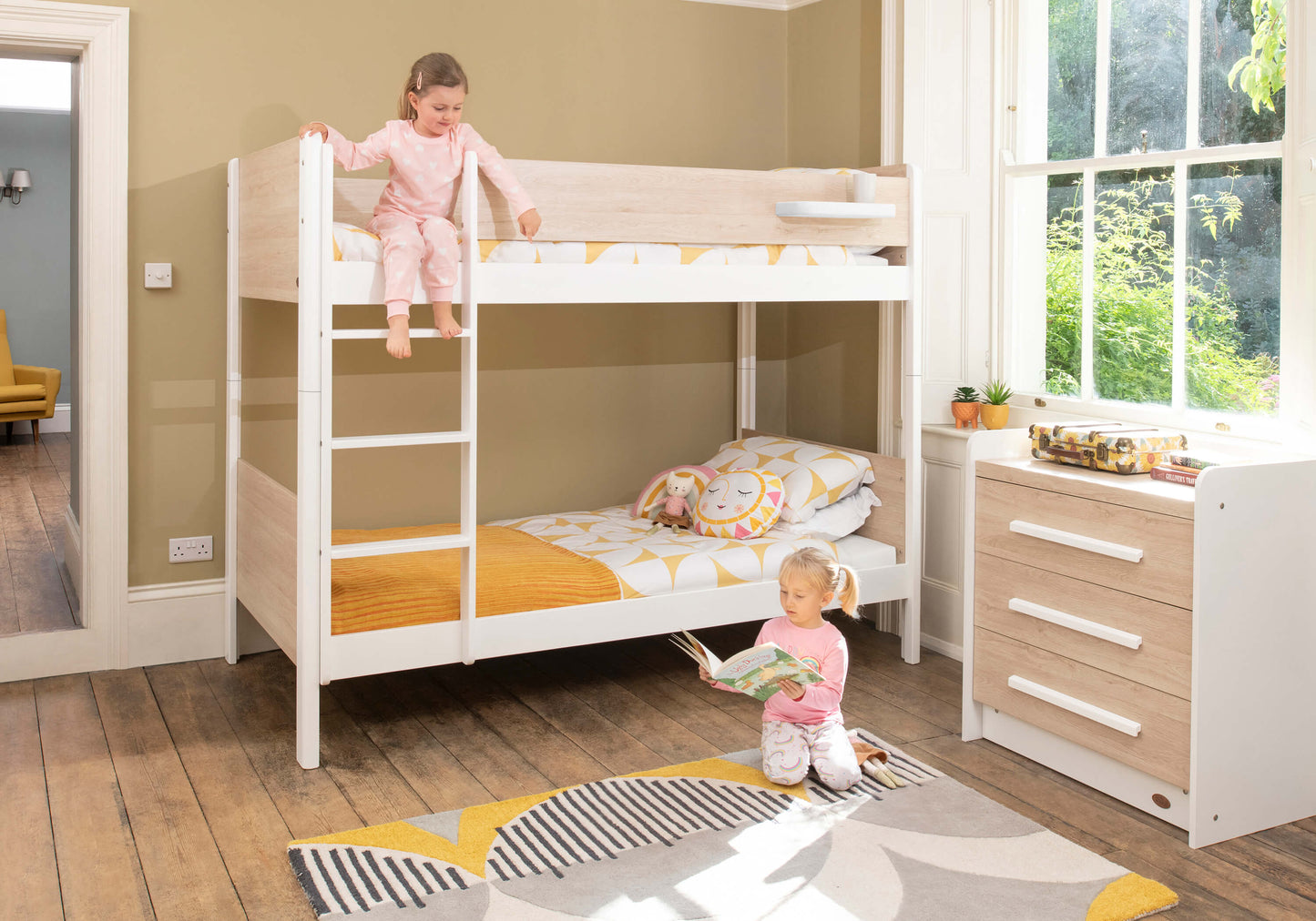 Barley White & Oak, Bunk Bed in KL, Kids Beds, Kids beds frames, kids single bed, space saving kids beds, double-decker bed, kids bunk bed Malaysia